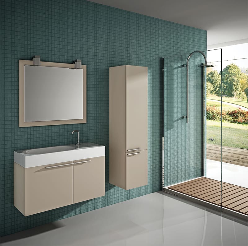 baño moderno verde