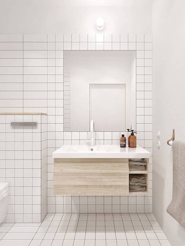 Idea para revestir el baño con azulejos mixtos