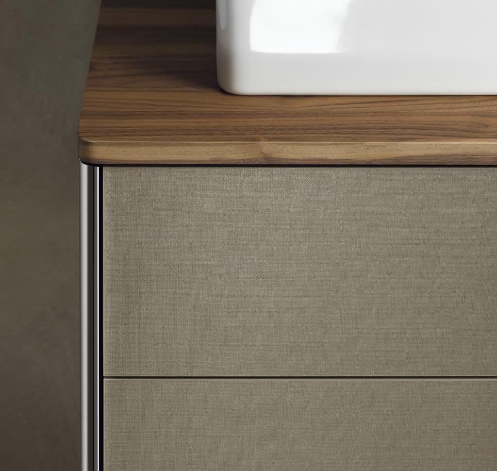 Detalle del frontal del mueble XSquare de Duravit Detalle del frontal del mueble XSquare de Duravit