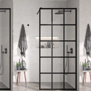 Panel fijo de ducha con marco perimetral negro - Fresh FR103 - Kassandra