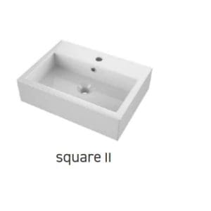 Lavabo de resina sobre encimera Microtec 51x38x13 cm - SQUARE II - Aquore