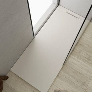 Plato de resina Tesstone extra-plano con desagüe lineal de gran caudal - Uno - Baños 10